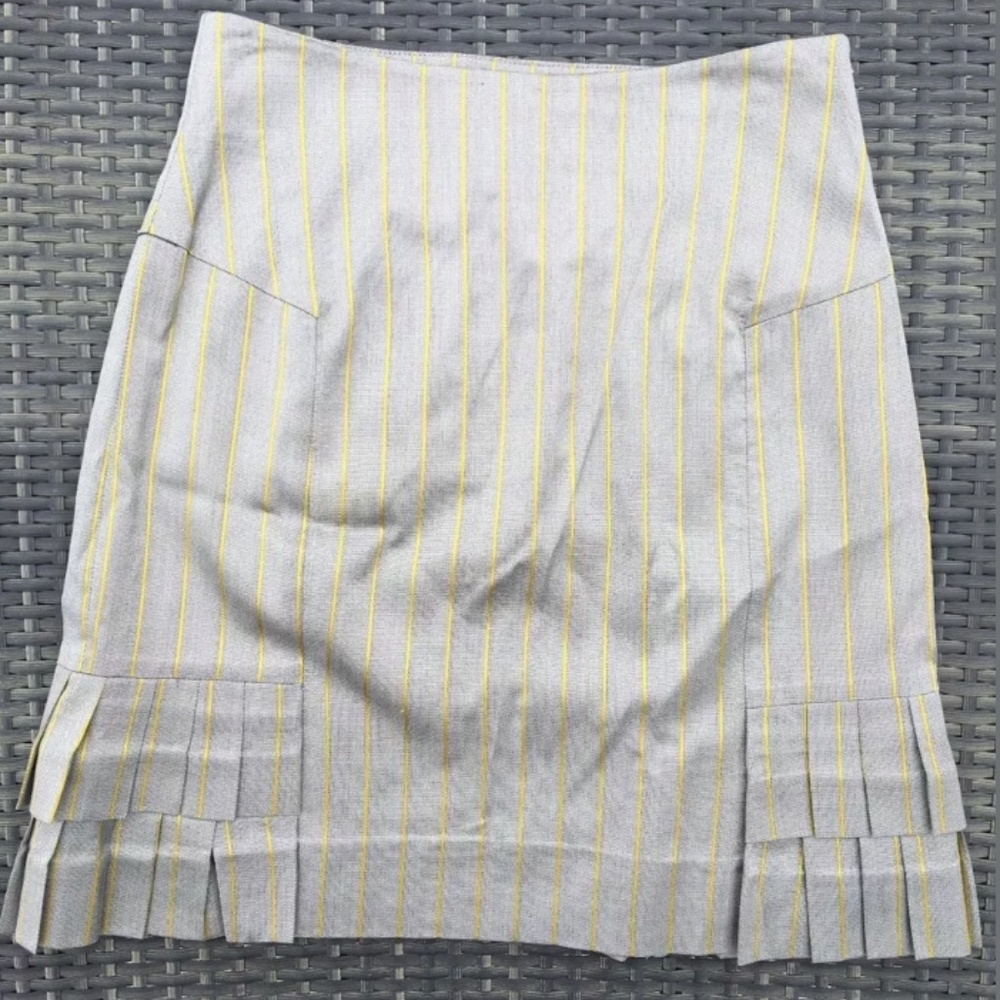 Liliu Sz 2 Pleated Pinstripe Skirt Wool Silk Blend